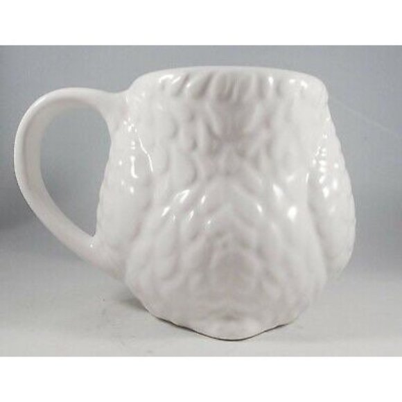 Homestead International - White & Aqua - Owl Coffee Mug Tea Cup Embossed  Owl - Picture 3 of 7